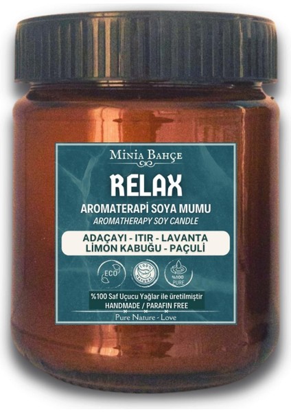 Minia Bahçe Aromaterapi Soya Mum, Relax (Relaks) , 150GR