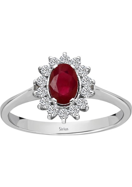 Pırlanta ve Oval Yakut Taşlı Anturaj Yüzük 0404R0012 fiyatları