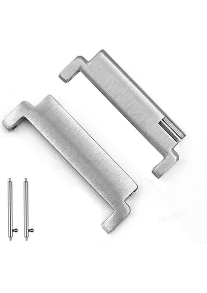 Universal Akıllı Saatler Için 20 mm To 20 mm Çevirici Metal Kordon Kayış Adaptörü Set - AL3138