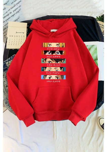 Cosplay Haikyuu Baskılı Sweatshirt