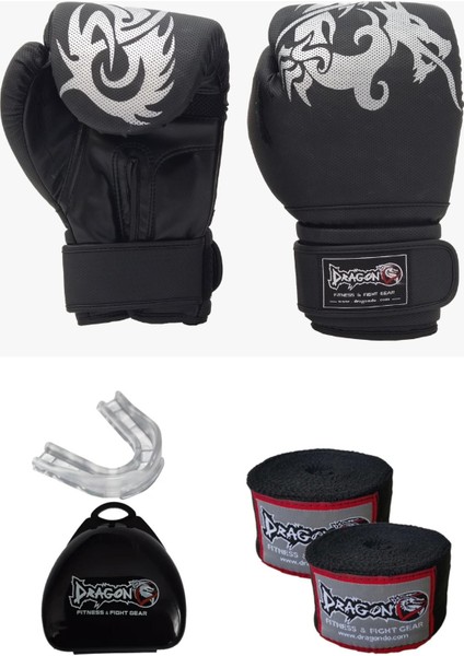 Sangal Boks Eldiveni 3,5 mt Elastik Boks Bandaj ve Şeffaf Dişlik 3 'lü Set