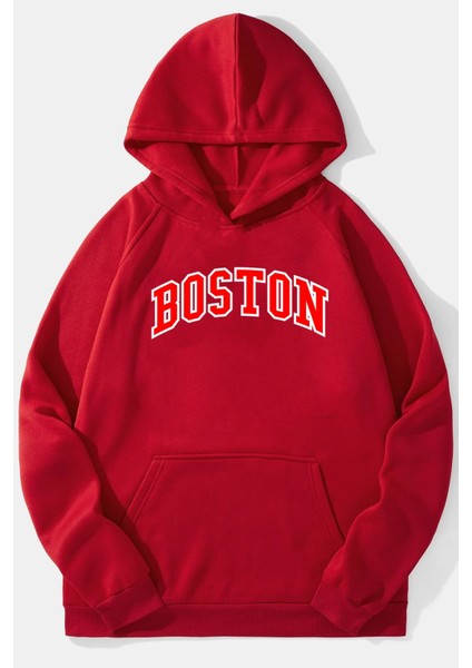 Boston Baskılı Sweatshirt