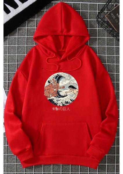 Kanagawa Oki Nami Ura Baskılı Sweatshirt