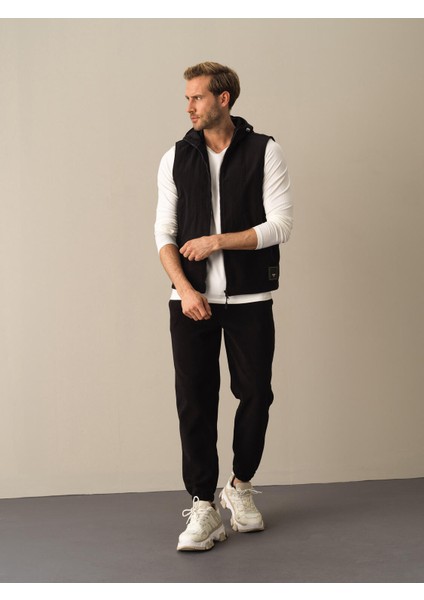 Erkek Siyah Regular Fit Polar Yelek fiyatları