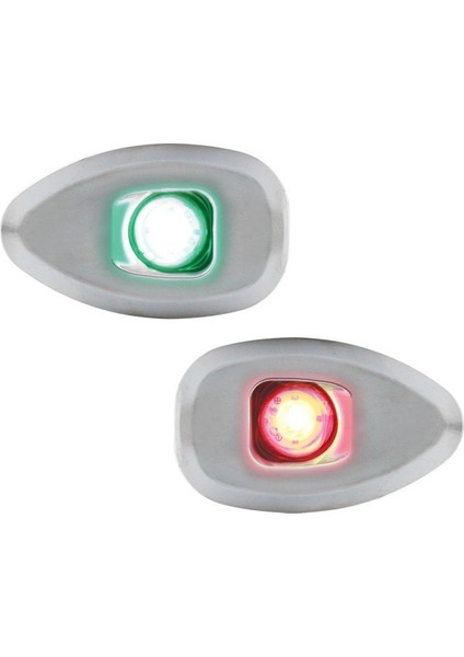 Micro LED 12 Iskele&sancak 112.5° Feneri, Set, Yüzey Montaj Krom Gömme Deliksiz