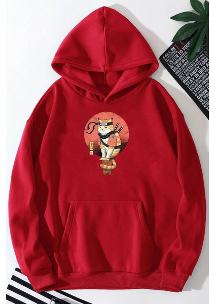 Shinobi Kedi Baskılı Sweatshirt