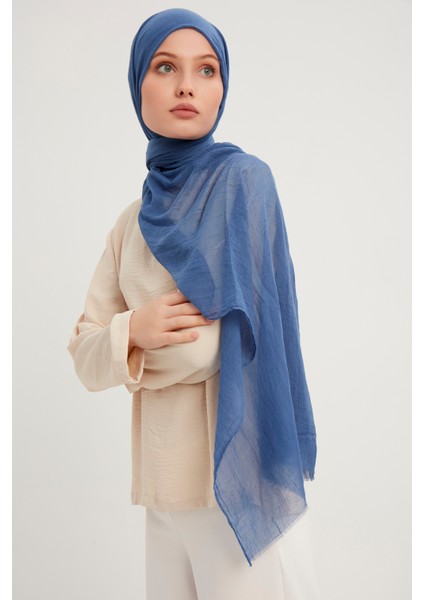 Ultra Hafif Bürümcük Şal 90x190cm - Mavi