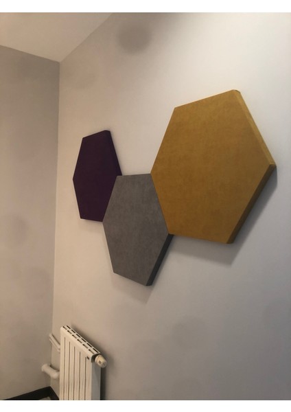 Altıgen Dekoratif Akustik Oda Kiti Renkli Ses Emici Hexagon Paneller Elit Acoustic modelleri