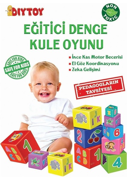 Tummy Time Bebek Aynası Bebek Zeka Kartları + Diytoy Denge Kulesi (2 Ürün Bir Arada) fırsatları