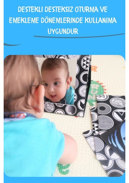 Tummy Time Bebek Aynası Bebek Zeka Kartları + Diytoy Denge Kulesi (2 Ürün Bir Arada)