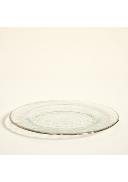 Ice Tabak Gümüş Rim 22 cm Gümüş