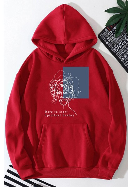 Minimal Line Drawing Baskılı Sweatshirt