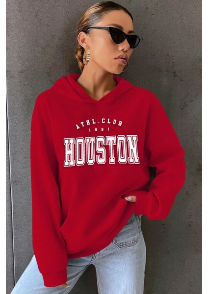 Houston Baskılı Sweatshirt