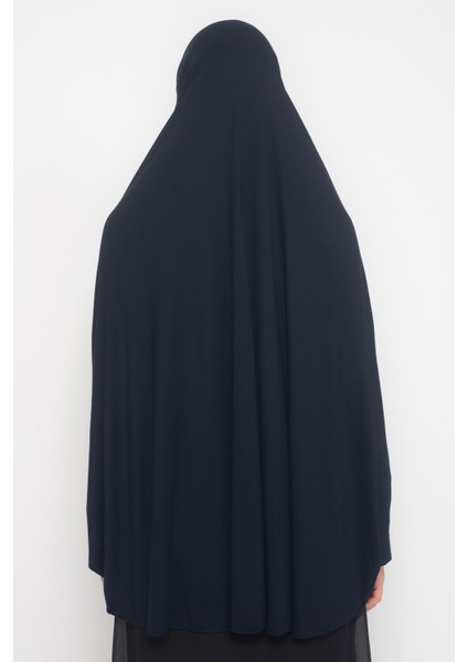 Kollu Sufle Çarşaf Üstü Peçeli Pratik Tesettür Hijab - Nikaplı Namaz Örtüsü - Lacivert indirimleri