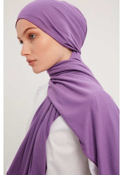 Likralı Penye Viskon Şal 70x180cm - Menekşe - ŞALESS