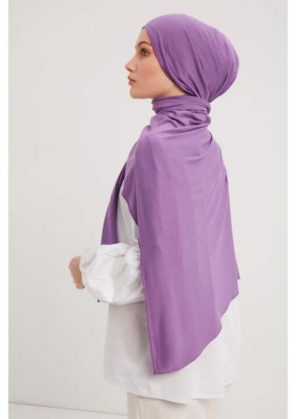 Likralı Penye Viskon Şal 70x180cm - Menekşe - ŞALESS modelleri