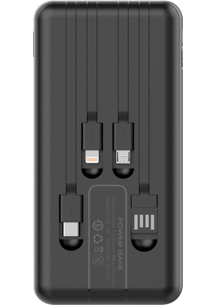 G102 10000MAH 2*usb Port+Micro+Usb Girişli Siyah Lcd Powerbank