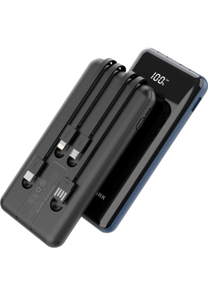 G102 10000MAH 2*usb Port+Micro+Usb Girişli Siyah Lcd Powerbank indirimleri