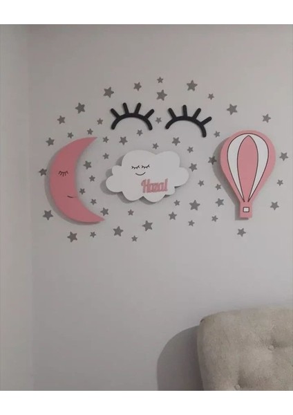 Çocuk Odası Dekoratif Ahşap Gece Lambası Ledli Aydınlatma