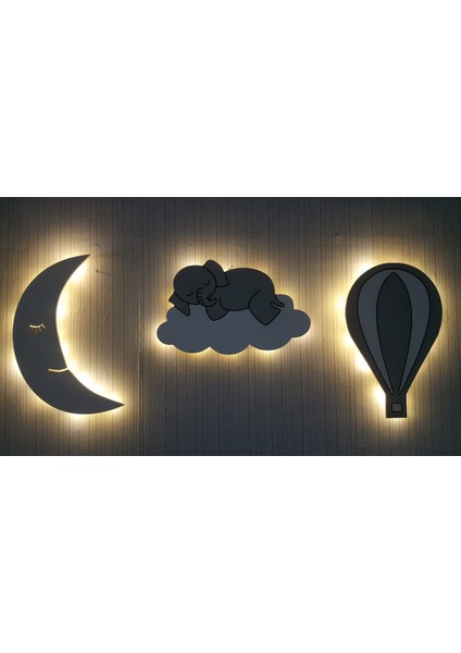 Çocuk Odası Dekoratif Ahşap Set Gece Lambası Ledli Aydınlatma fiyatları