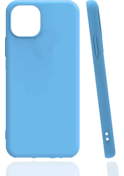 Apple iPhone 13 Pro Max Kılıf Lopard Biye Mat Yumuşak Silikon Kapak Mavi Açık
