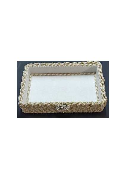 Fnt Örgü Sepet Gold Simli Havluluk Organizer Hediyelik Bohçalık Çeyizlik