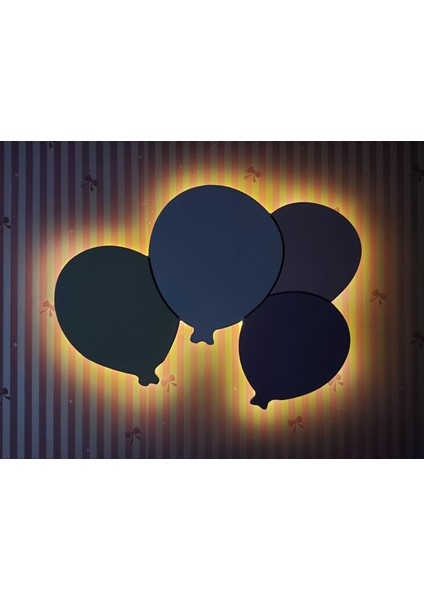 Çocuk Odası Dekoratif Ahşap 4 'lü Balon Gece Lambası Ledli Aydınlatma fiyatları
