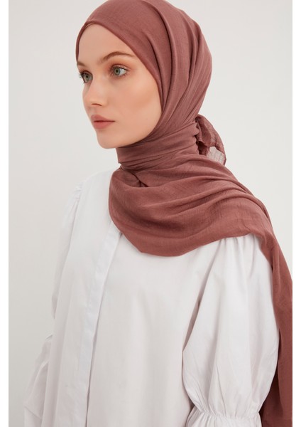 Ultra Hafif Bürümcük Şal 90x190cm - Koyu Gül Kurusu
