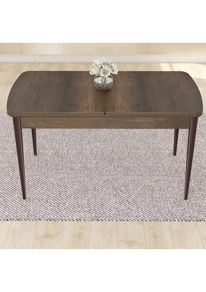 Concept Nex Serisi Barok Ahşap Desen 80 x 132 cm Mdf Mutfak Masası Takımı Metal Iskelet 6 Sandalye Gümüş Halka modelleri