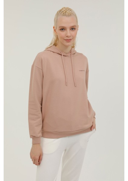 W-SN80 Basic Hoodie 2pr Pudra Kadin Sweatshirt