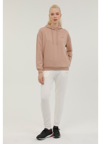 W-SN80 Basic Hoodie 2pr Pudra Kadin Sweatshirt modelleri