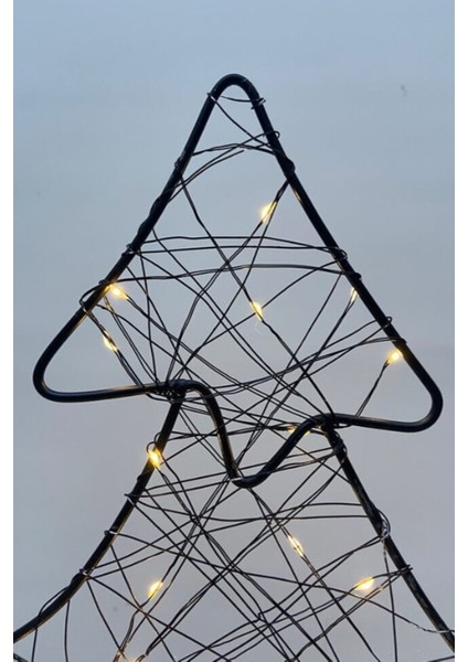 Ahşap Standlı Işıklı Metal Çerçeveli Fairy LED Örme Çam Ağaç Şekil Aydınlatma Hediyelik Gece Lambası modelleri