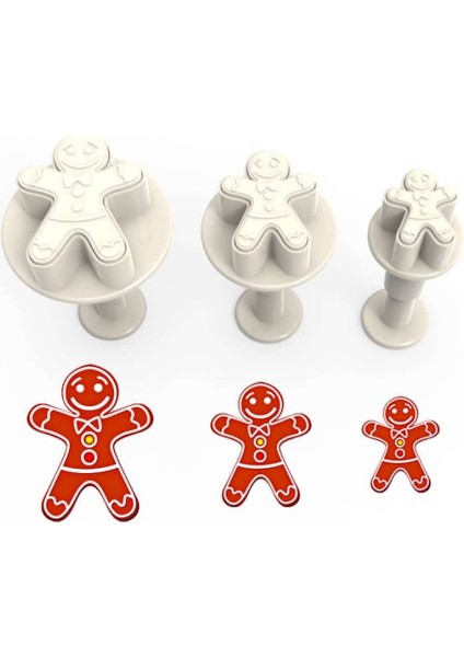 Gingerman Basmalı (Enjektörlü) Kopat Kurabiye Kalıbı – 3'lü