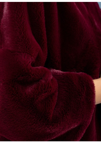 Kadın Şık Ithal Broşlu Fox Kürk Kaban modelleri