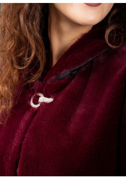 Kadın Şık Ithal Broşlu Fox Kürk Kaban indirimleri