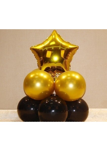 10 Adet/takım Gül Altın Yıldız Balon Seti