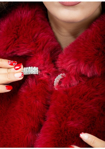 Kadın Şık Ithal Broşlu Fox Kürk Kaban(En Yüksek Gramajlı Kürk-Kar Montu) indirimleri