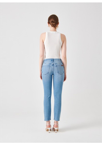 Normal Bel Ankle Paça Slim Fit Açık Indigo Kadın Denim Pantolon DTK326 Açık Indigo fırsatları
