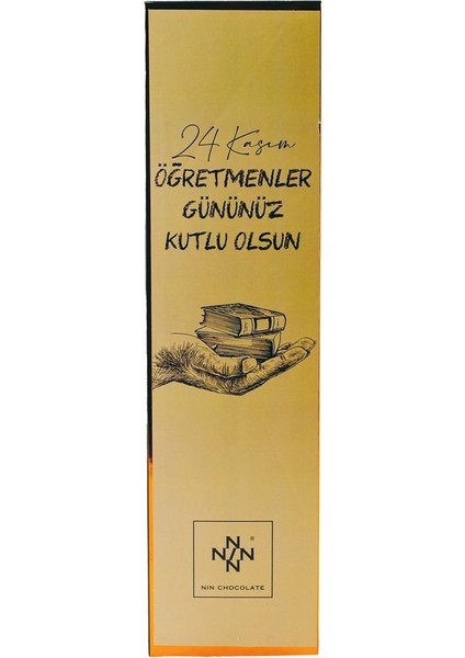 Öğretmenler Günü Kitap Desenli Kutu Napoliten Çikolata 16 Adet