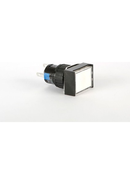 16MM Beyaz Dikdörtgen Ledli Yaylı Buton - 5 Pin 24V.DC 1no+1nc