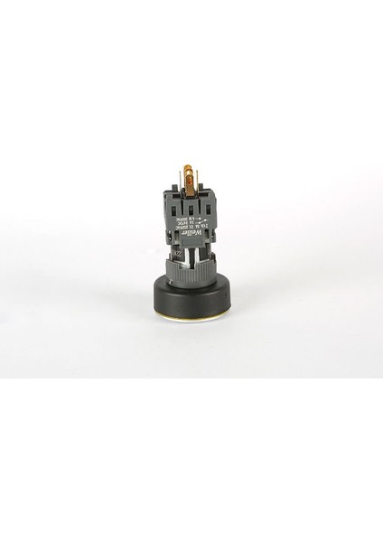 Ø16 mm - Ø22 mm Sarı Yuvarlak Ledli Yaylı Buton 24VAC/DC 1no+1nc