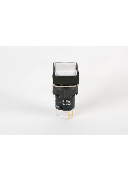 16MM Beyaz Kare Ledli Yaylı Buton - 5 Pin 24V.DC 1no+1nc