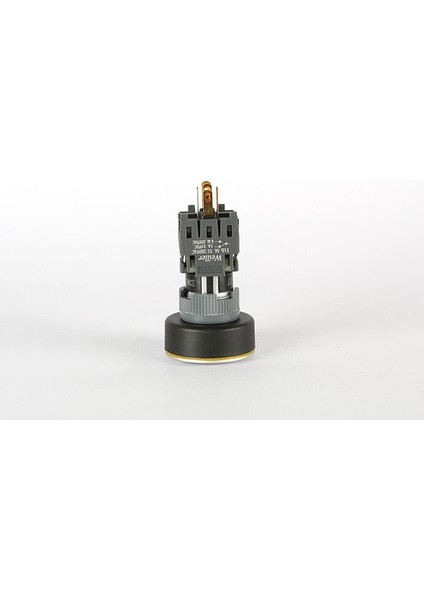 Ø16 mm - Ø22 mm Sarı Yuvarlak Ledli Kalıcı Buton 24VAC/DC 1no+1nc