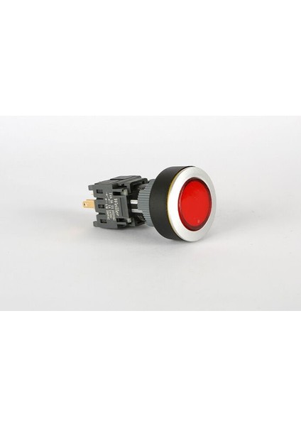 Ø16 mm - Ø22 mm Kırmızı Yuvarlak Ledli Kalıcı Buton 24VAC/DC 1no+1nc