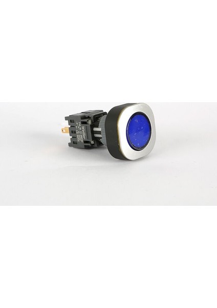 Ø16 mm - Ø22 mm Mavi Kare Ledli Yaylı Buton 24VAC/DC 1no+1nc