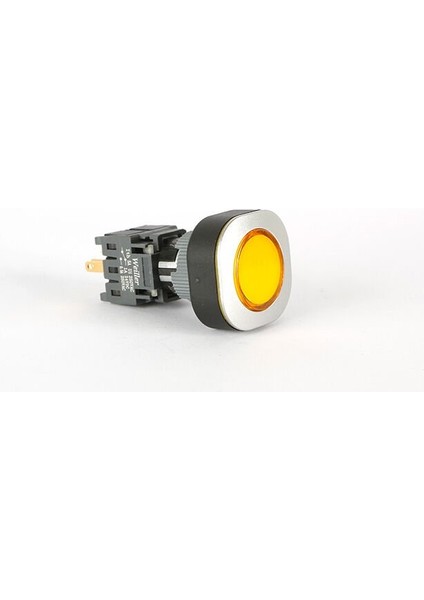 Ø16 mm - Ø22 mm Sarı Kare Ledli Yaylı Buton 24VAC/DC 1no+1nc