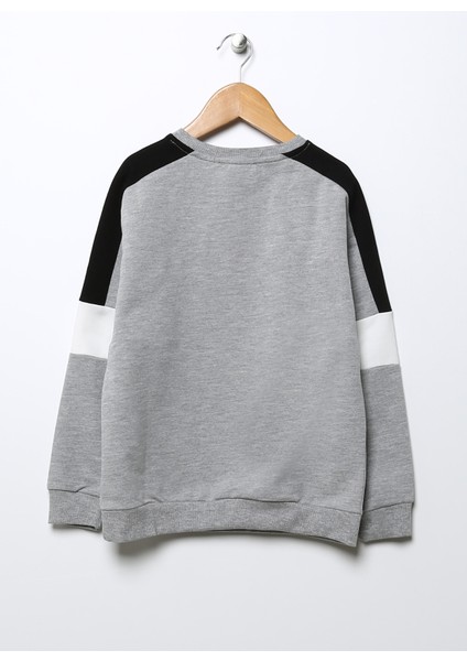 Sweatshirt, 6 Yaş, Gri Melanj