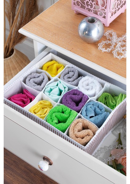 Home 12 Bölmeli Çekmece Içi Düzenleyici | Organizer Beyaz/kahve