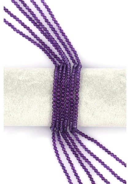 Ametist Doğal Taş Dizi 4 mm Küre Kesim