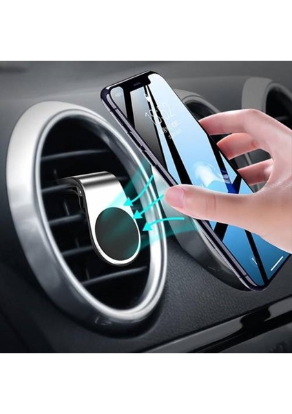Carub Mıknatıslı Telefon Tutucu L Tipi Silver